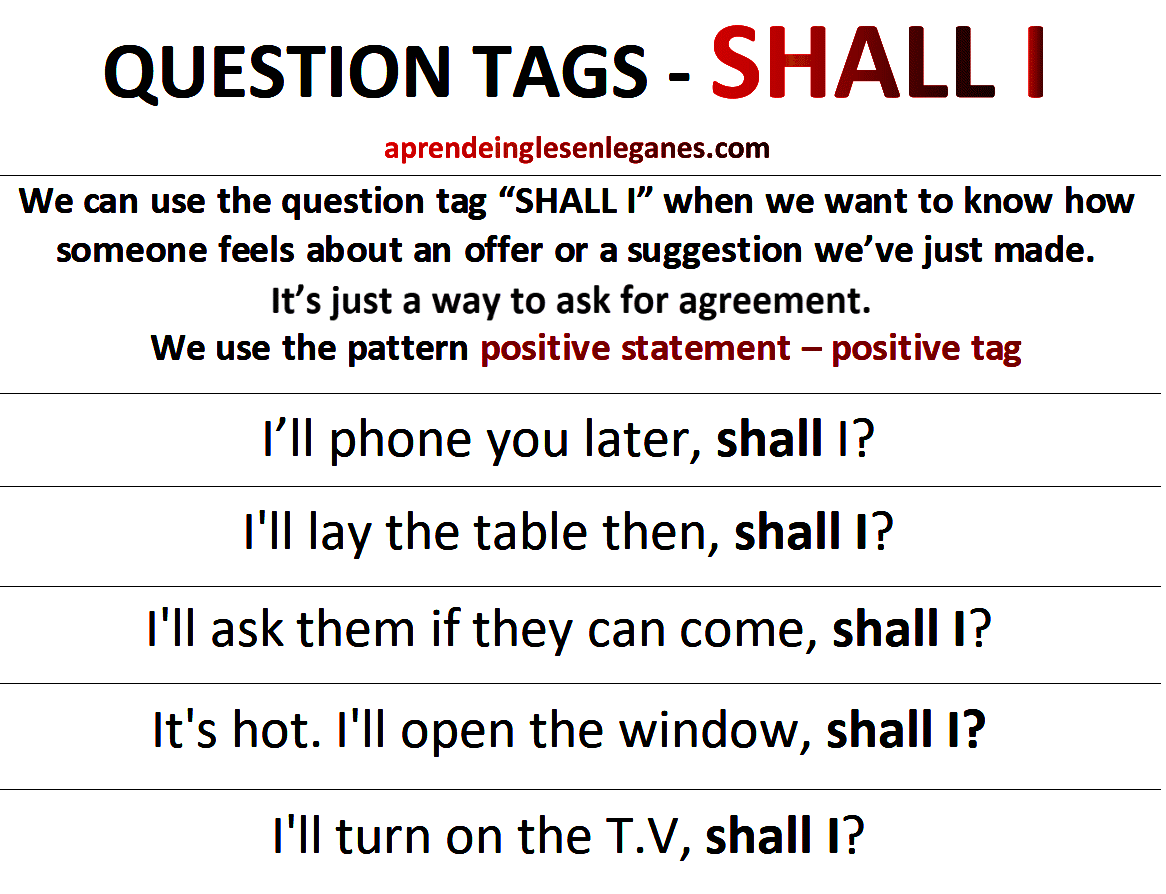 the question tag for shall